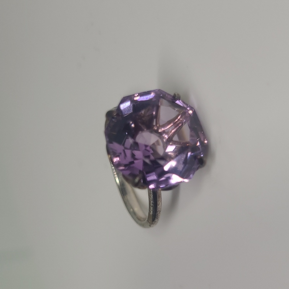 Tiffany Sterling Silver Sparkler Amethyst Solitaire Ring Size 7
